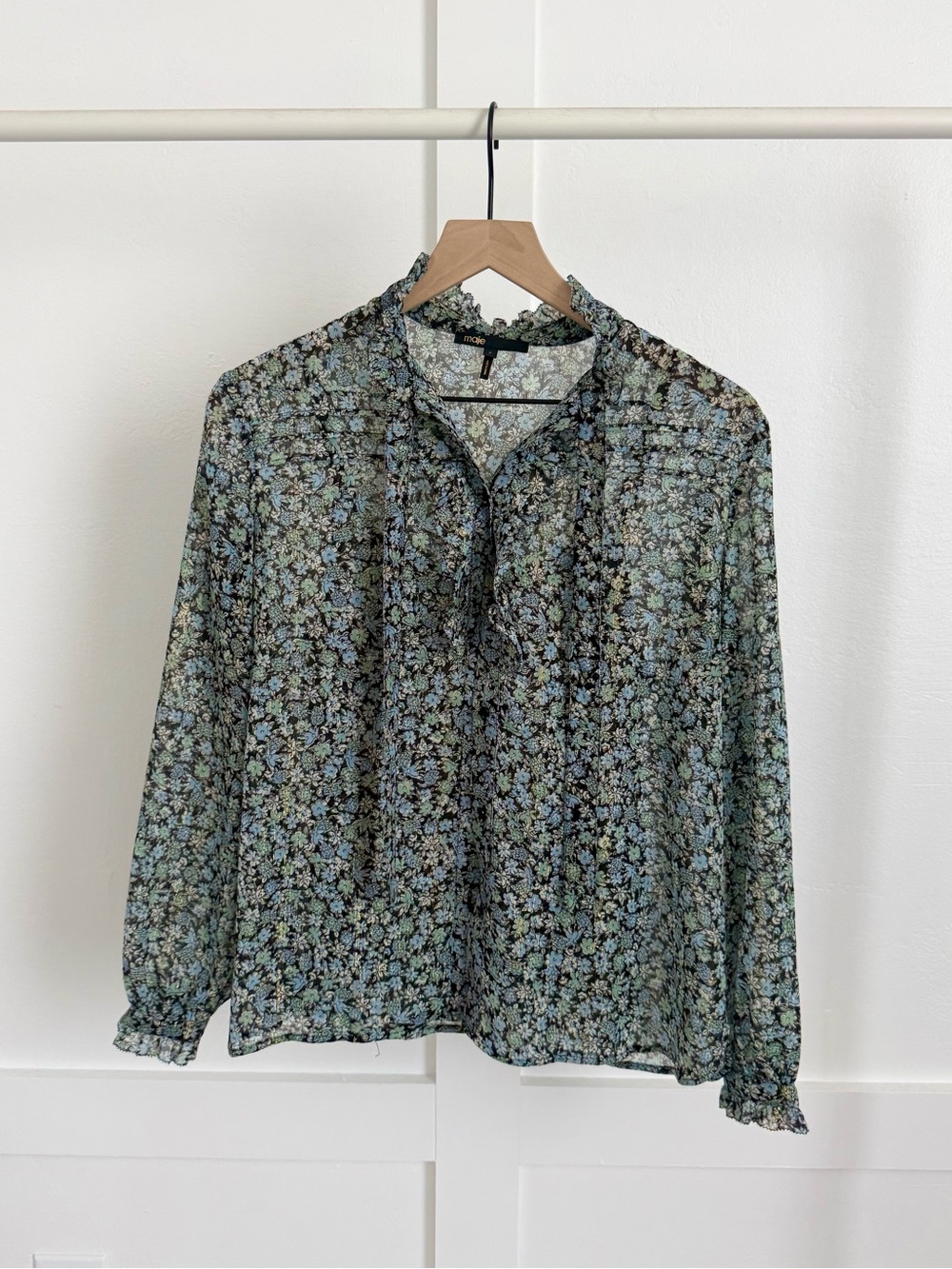 Maje Floral Long Sleeve Blouse
